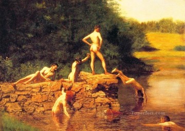 Desnudo Painting - El pozo de natación Realismo Thomas Eakins desnudo